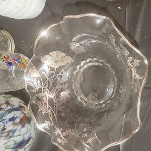 Vintage cand dish with silver